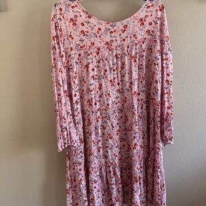 Suzanne Betro Pink Floral Midi Dress